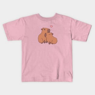 Kawaii capybaras in love Kids T-Shirt